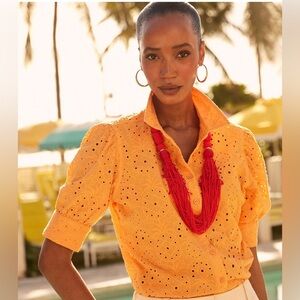 NWOT Chico’s eyelet pineapple shirt